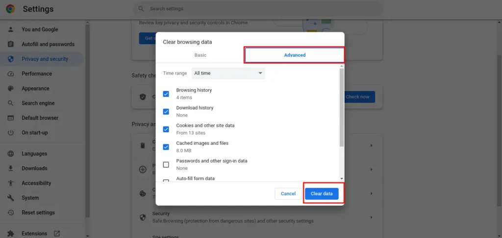 Cookies and other site data Cookies and other site data