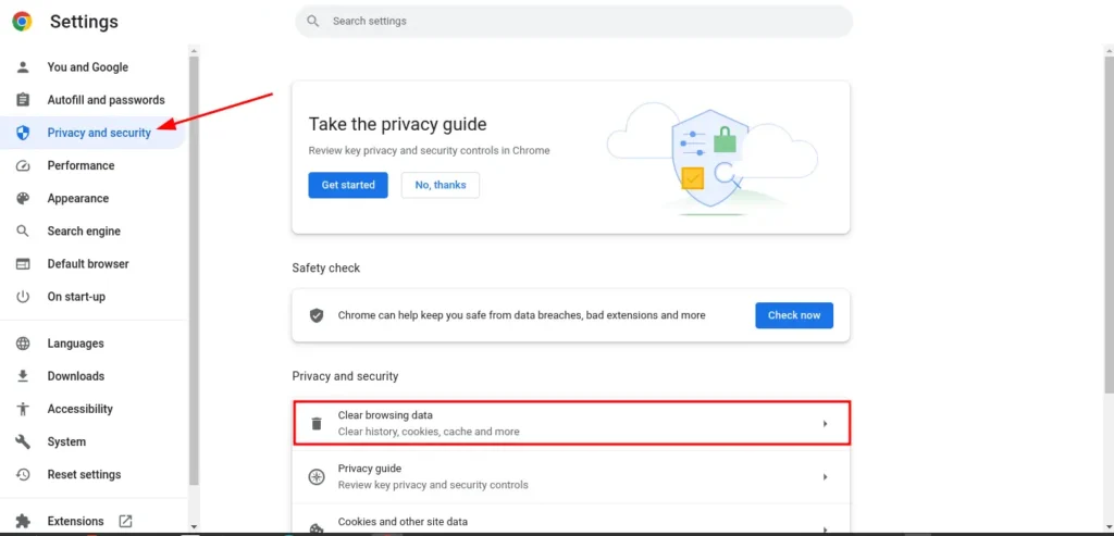 Clear browsing data clear browsing data