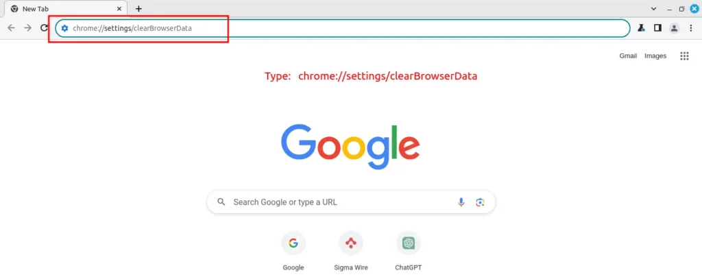 clear Browser Data direct chrome://settings/clearBrowserData
