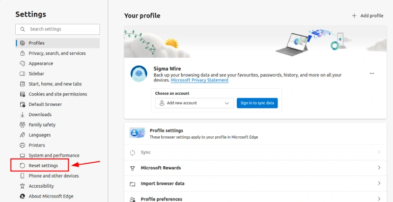 Sign In with Google Not Working in Browser: Fix in 1 Minute 7 reset setting in microsoft edge