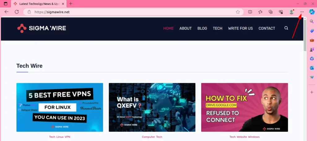 Sign In with Google Not Working in Browser: Fix in 1 Minute 6 three dot in microsoft edge