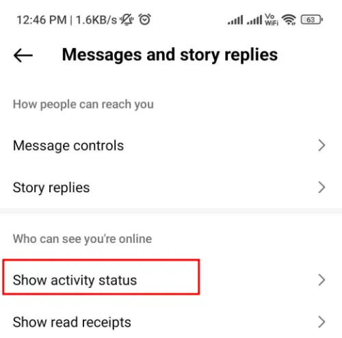 How to Turn Off Active Status on Instagram 4 show active status on mobile devices