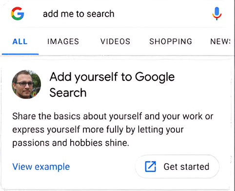 Add Me to Search on Google: Create Google People Card 3 add me to search