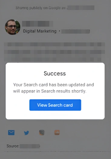 Add Me to Search on Google: Create Google People Card 6 public profile card button in google search