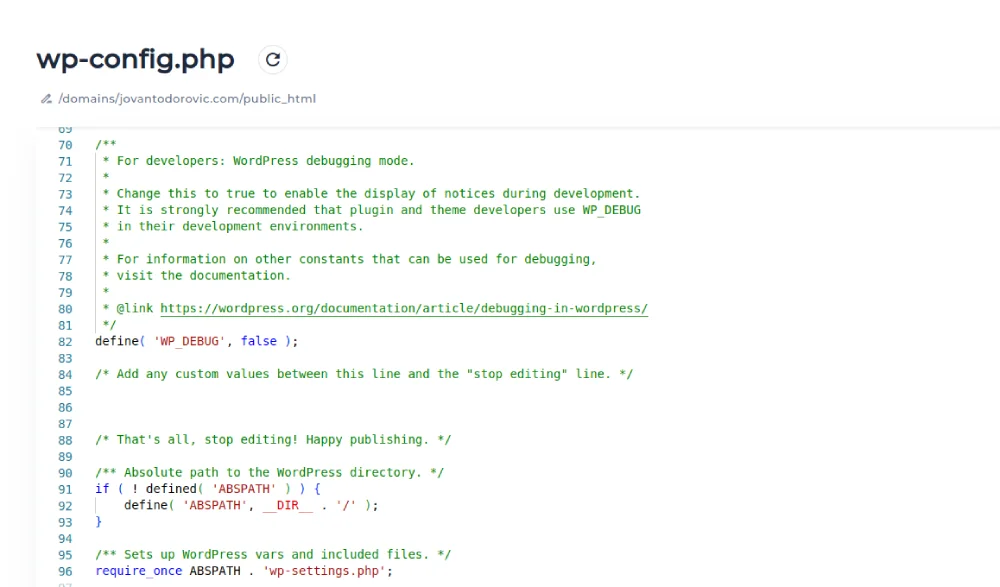 Fix Fatal Error on WordPress: Call to Undefined Function Wp 6 footer area of wp-config file