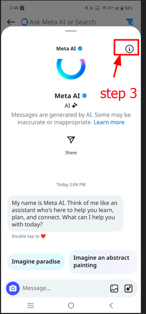 How to Turn off ''Meta Ai'' on Facebook, Instagram, and WhatsApp 3 tape on i button