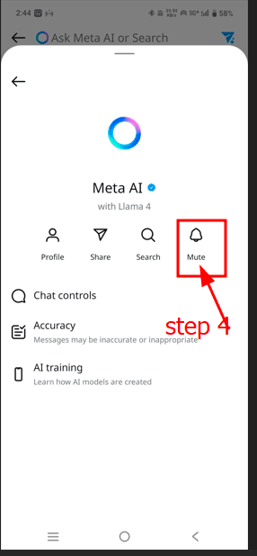 How to Turn off ''Meta Ai'' on Facebook, Instagram, and WhatsApp 4 tape on mute button