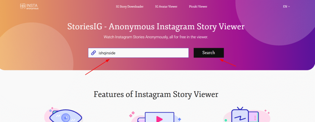 Anonymous Instagram Viewing with StoriesIG.info 2 username