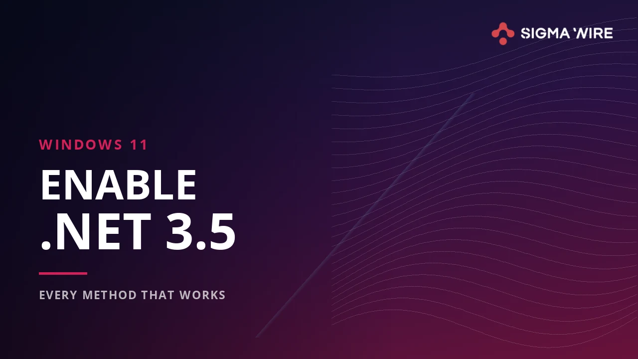 Enable .NET Framework 3.5 on Windows 11