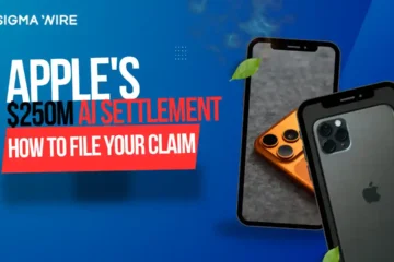 iPhone showing Siri with a settlement claim form in the background