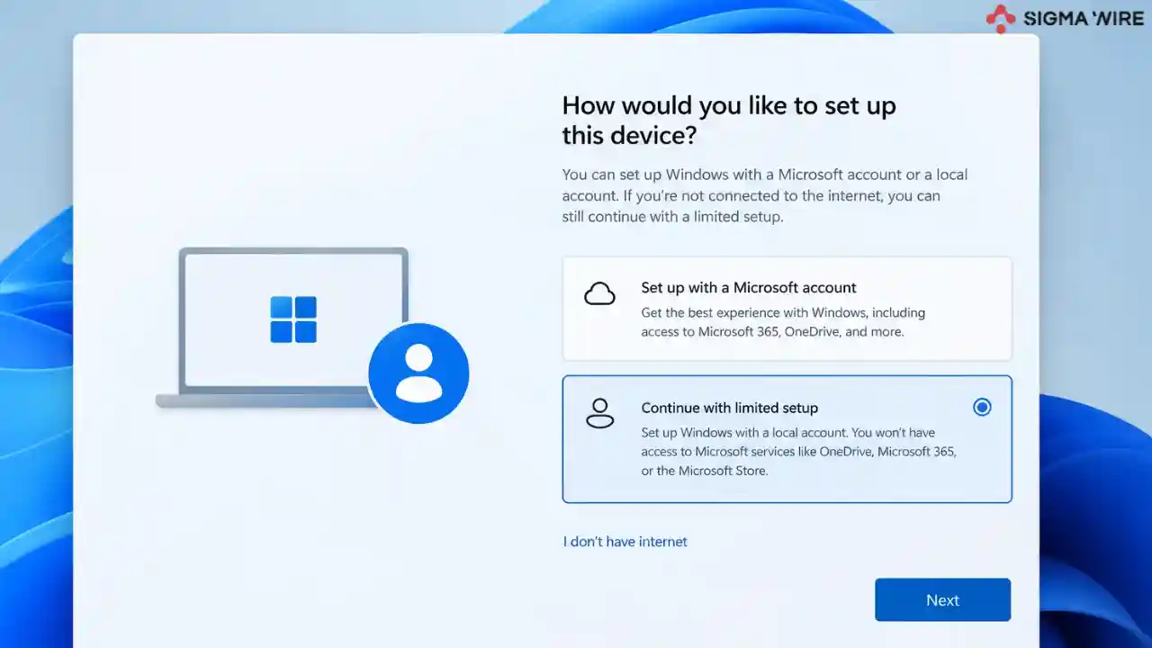 install windows 11 without microsoft account